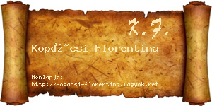 Kopácsi Florentina névjegykártya